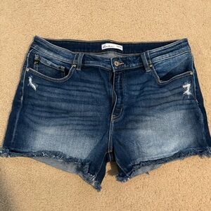 KanCan Dark Wash Jean Shorts